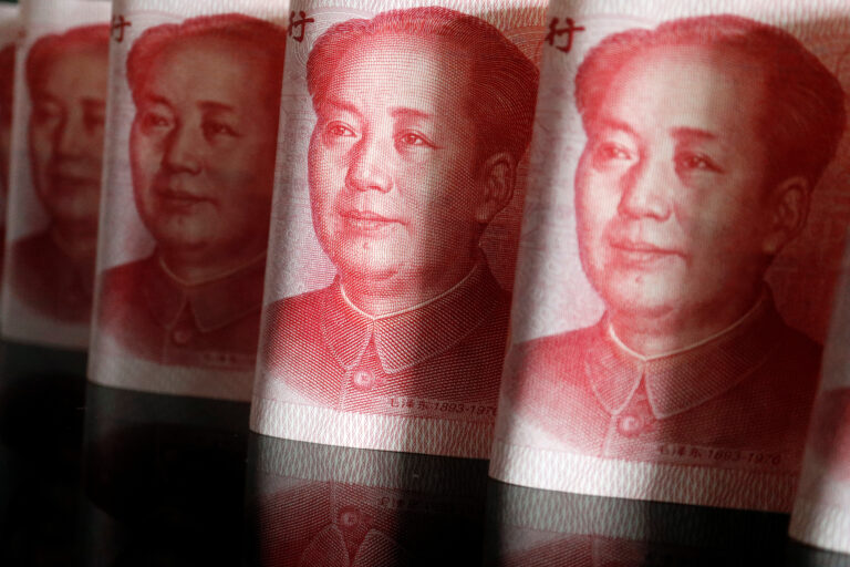 The collapse of the yuan against the dollar
