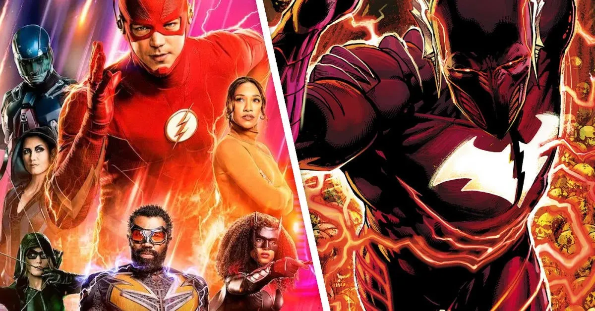 The fight between Flash and Red Death