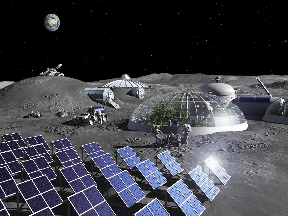 Solar panels with lunar materials