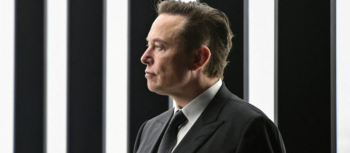 FILE PHOTO: Elon Musk attends the opening ceremony of the new Tesla Gigafactory for electric cars in Gruenheide, Germany, March 22, 2022. Patrick Pleul/Pool via REUTERS